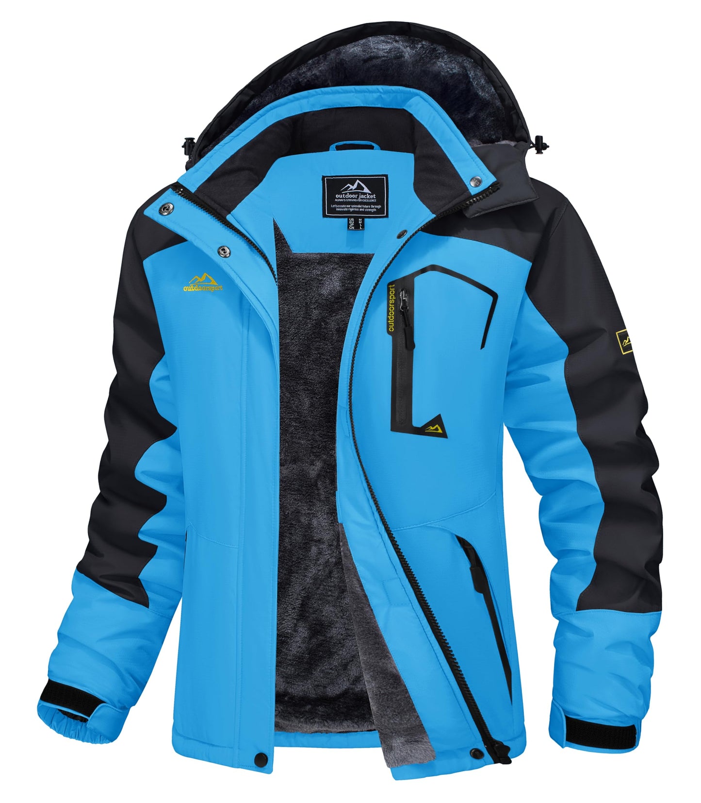MAGCOMSEN Women's Ski Jacket Waterproof Insulated Snow Jacket Warm Windproof Winter Coats with Hood Fleece Lined Jacket