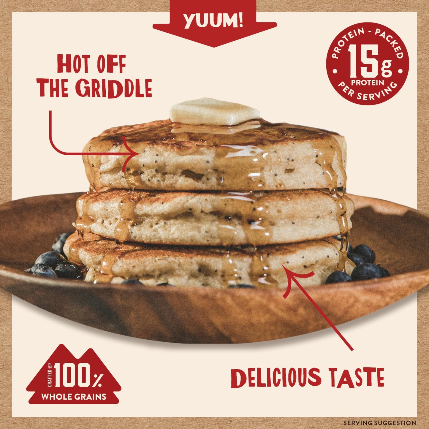 Kodiak Cakes Protein Pancake Power Cakes, Flapjack and Waffle Baking Mix, Buttermilk, 20 Oz, (Pack of 6)