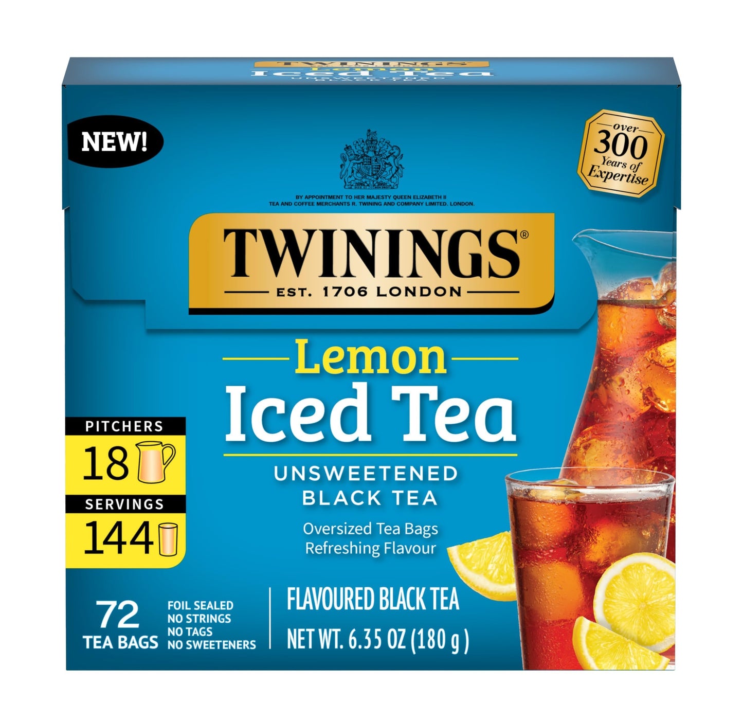 Twinings English Breakfast Black Tea Individually Wrapped Bags, 100 Count (Pack of 1), Smooth, Flavourful, and Robust, Caffeinated, Enjoy Hot or Iced, 100 Teabags