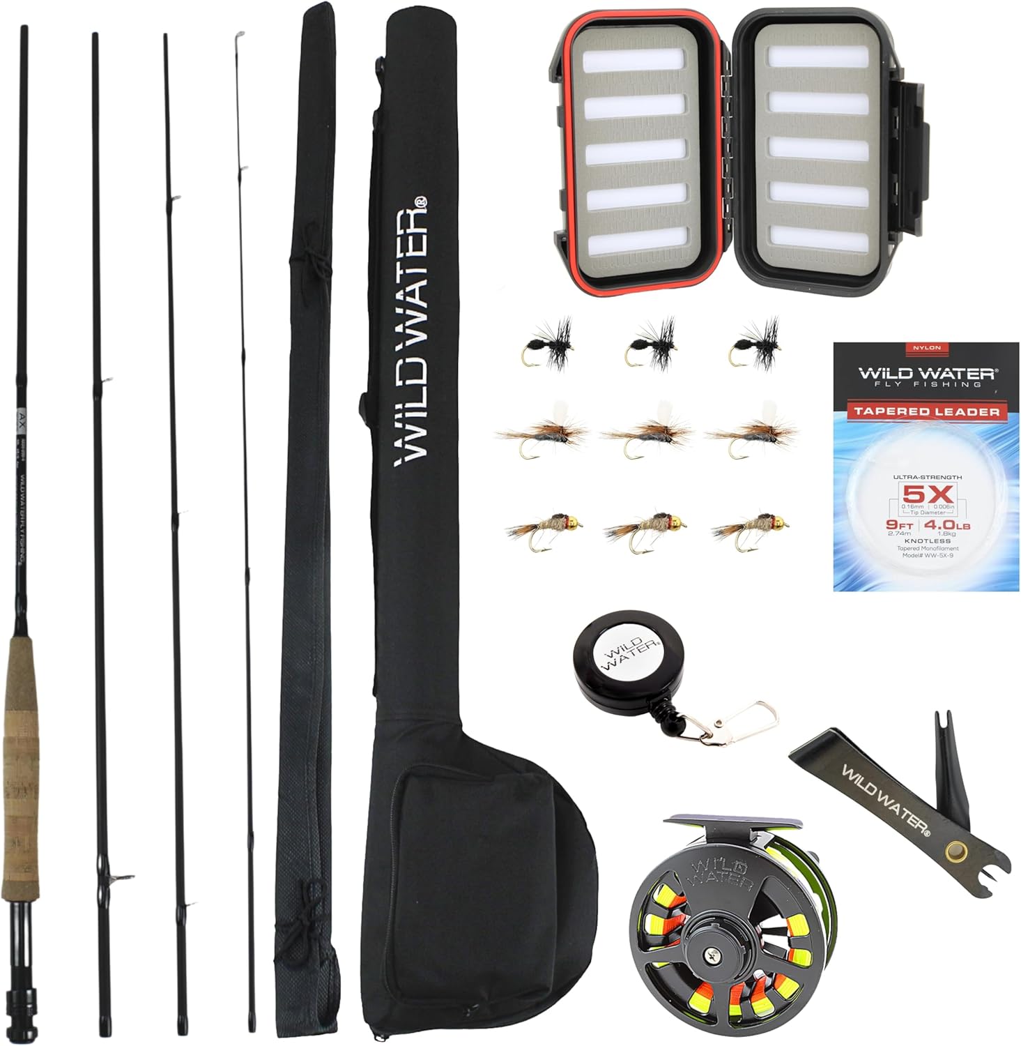 Wild Water Standard Fly Fishing Combo Starter Kit, or Weight