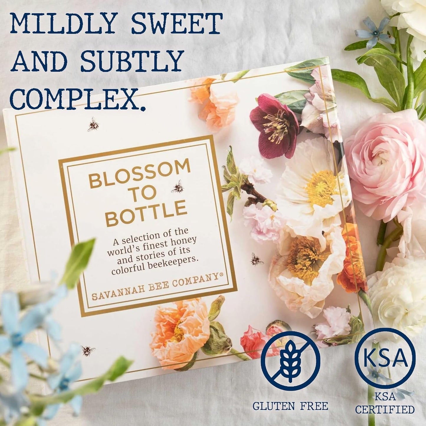Blossom to Bottle - Honey Gift with Tupelo, Lavender, Wildflower, Black Sage, Acacia and Orange Blossom Honeys - Pure and Natural