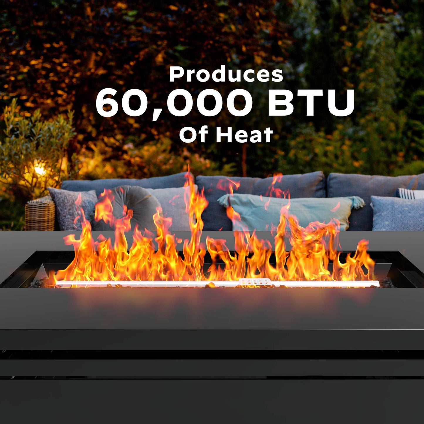 Ciays 28 Inch Propane Fire Pit CSA-Listed Outdoor Fire Pit Table, 50,000 BTU Steel Gas Fire Pits with Lid and Lava Rock, Add Warmth and Ambience to Parties On Patio Deck Garden,Black,CIFPT3-N1