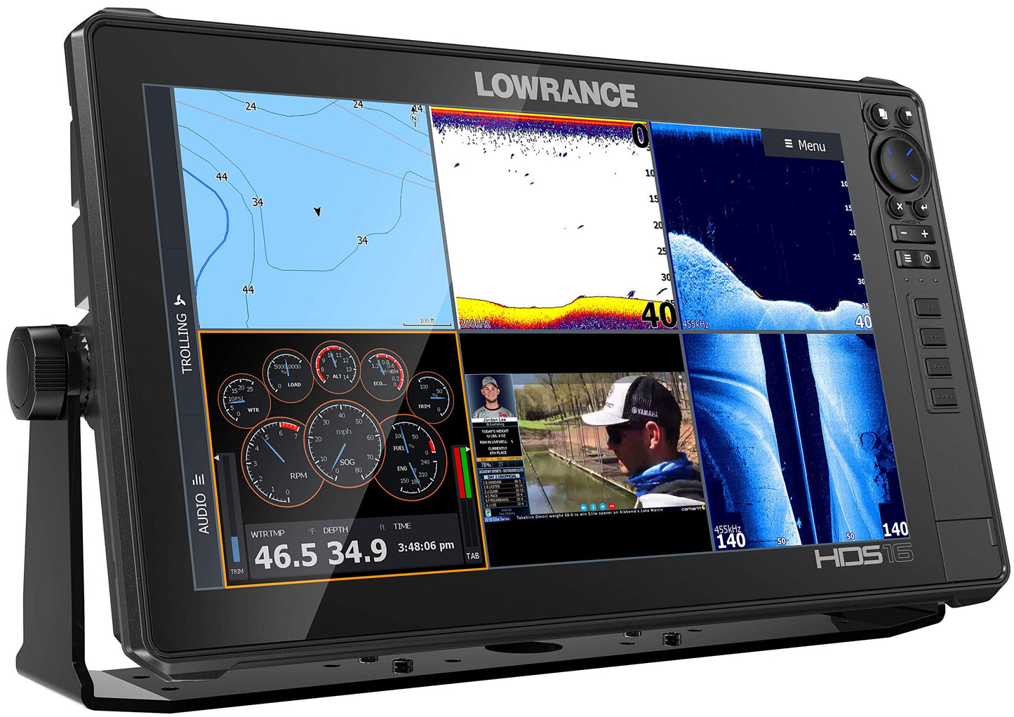Lowrance HDS-Live Fish Finder, Multi-Touch Screen, Live Sonar Compatible, Preloaded C-MAP US Enhanced Mapping