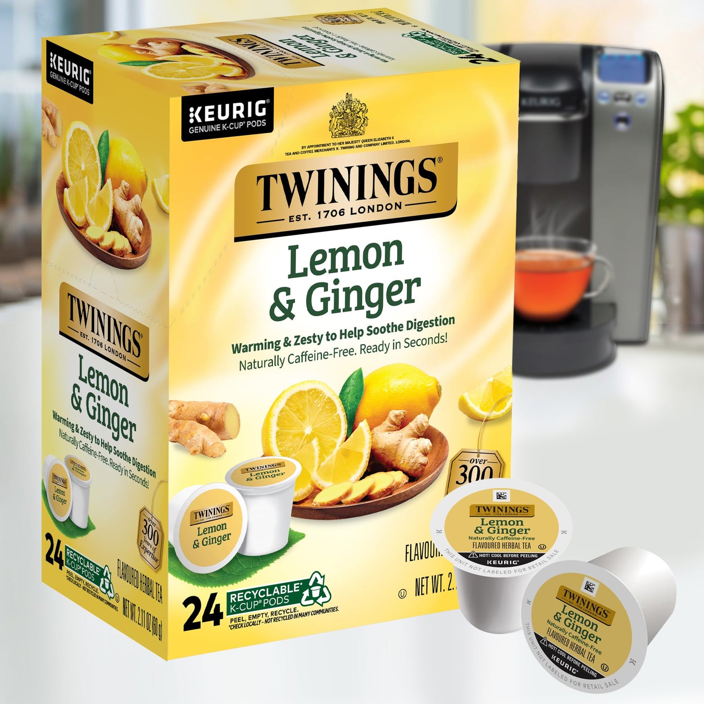 Twinings English Breakfast Black Tea K-Cup Pods for Keurig, 24 Count (Pack of 1), Smooth, Flavourful, Robust, Caffeinated, Enjoy Hot or Iced