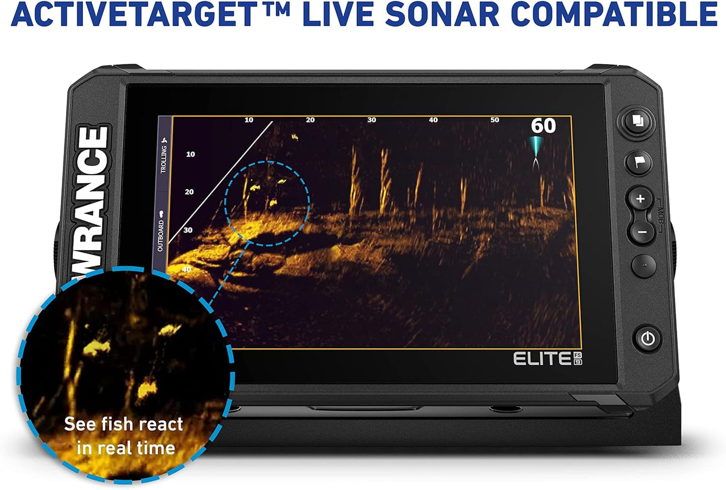 Lowrance Elite FS 9 Fish Finder with Active Imaging 3-in-1 Transducer, Preloaded C-MAP Contour+ Charts (Renewed)