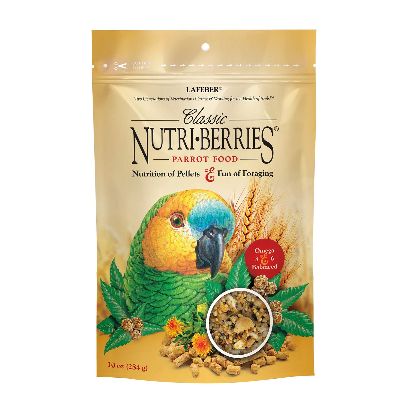 LAFEBER'S Classic Nutri-Berries Pet Bird Food, Made with Non-GMO and Human-Grade Ingredients, for Parrots, 3.25 lb