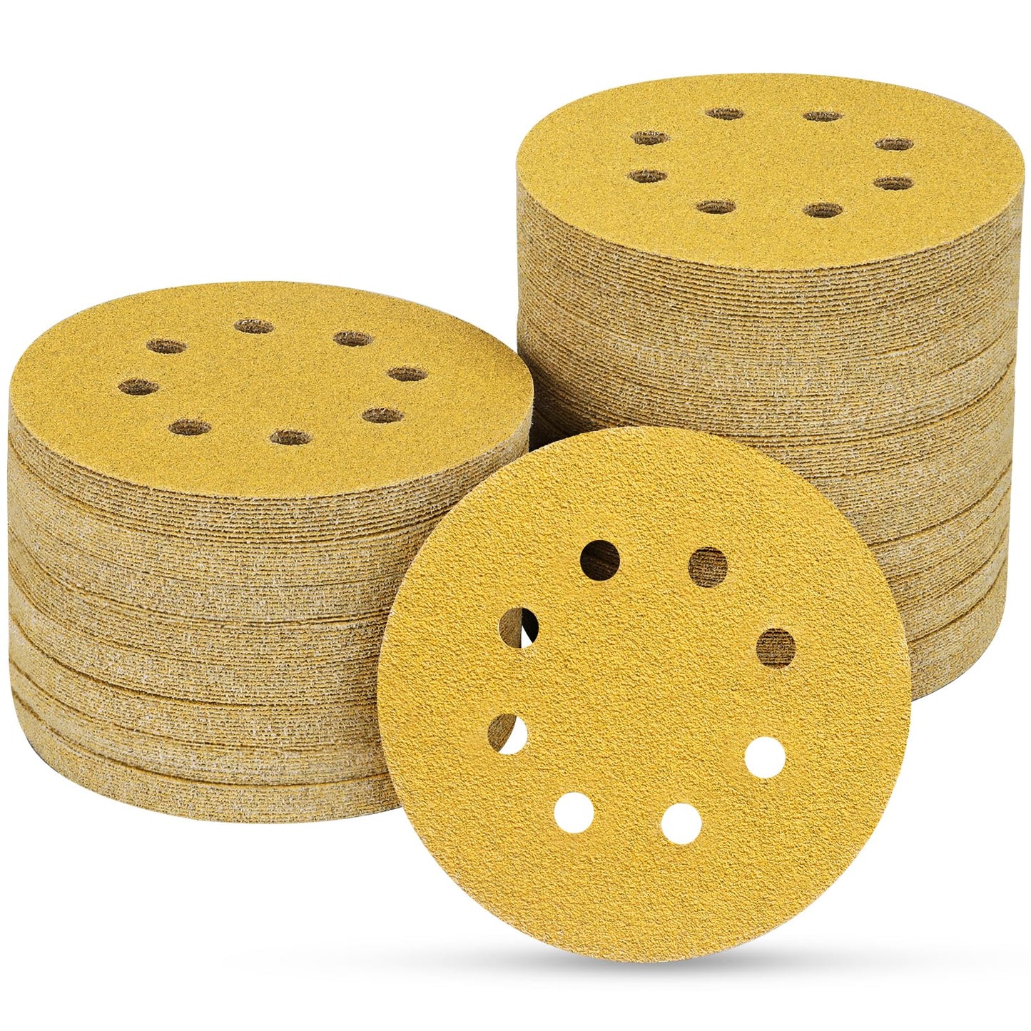 100 PCS 5 Inch Sanding Discs 120 Grit, Round Hook and Loop Sandpaper for Random Orbital Sander