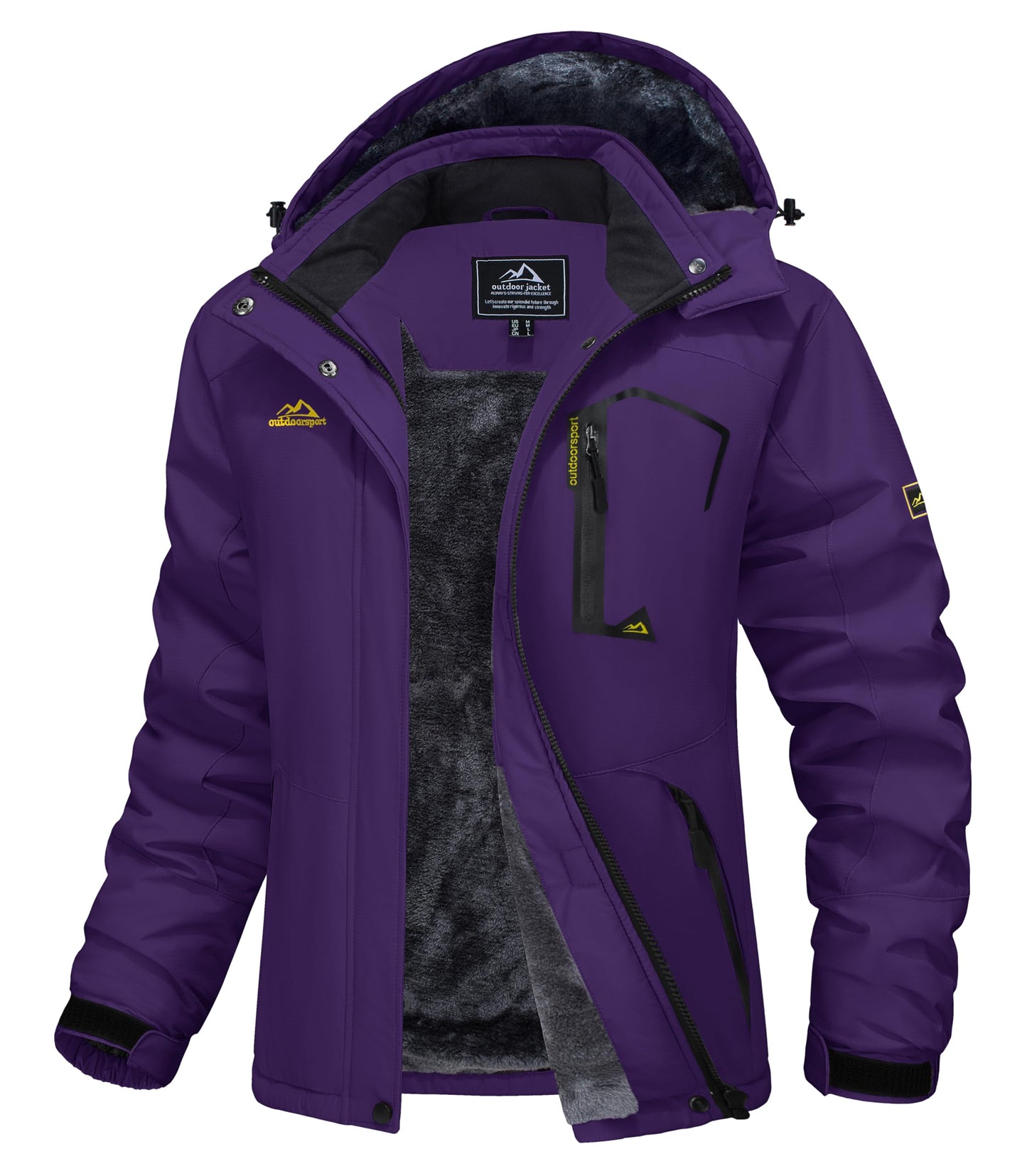 MAGCOMSEN Women's Ski Jacket Waterproof Insulated Snow Jacket Warm Windproof Winter Coats with Hood Fleece Lined Jacket