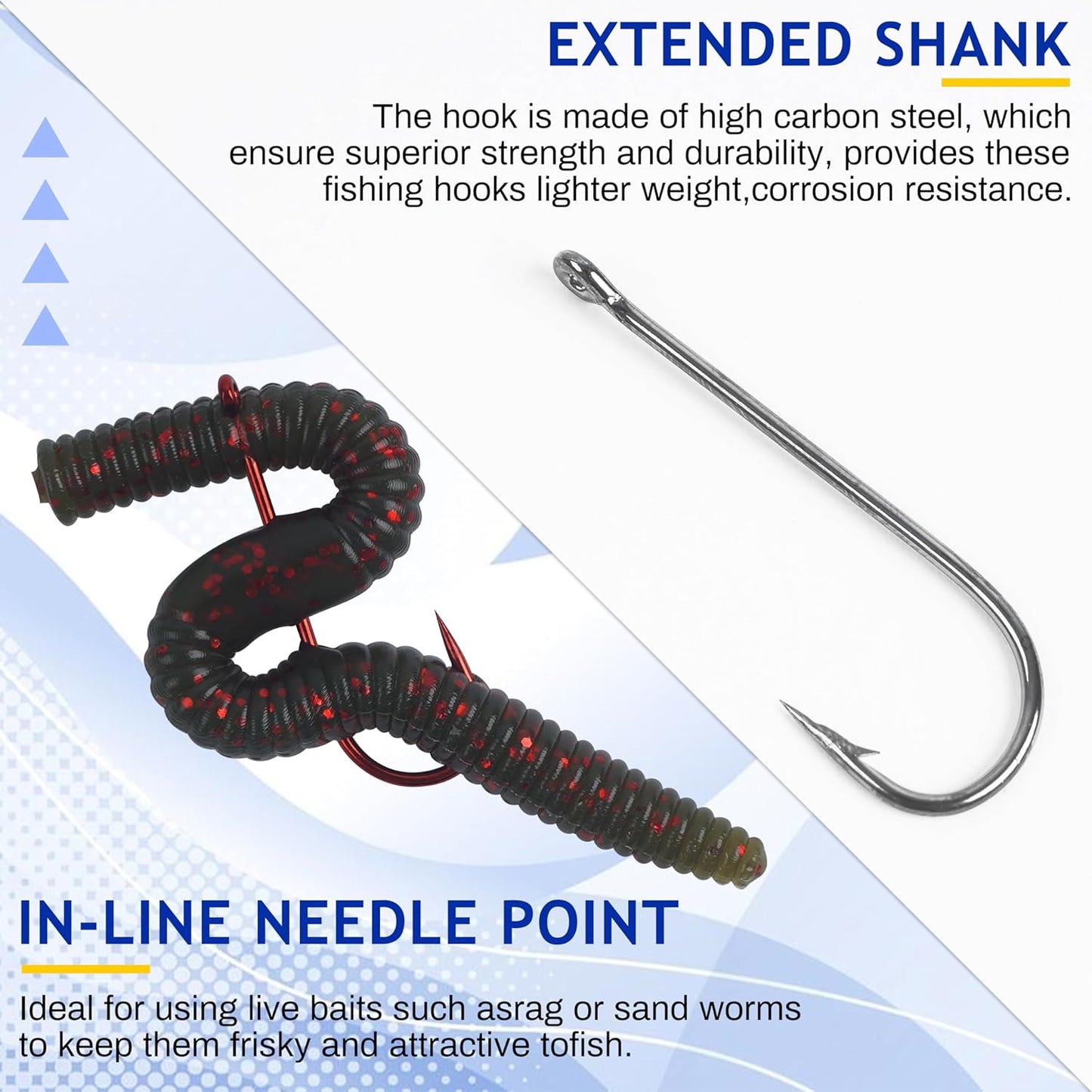 Crappie Hooks Aberdeen Fishing Hooks Kit Long Shank Light Wire Offset High Carbon Steel Fishing Tackle for Sunfish Bass Crappie Walleye Trout Panfish Freshwater 150pcs/Box