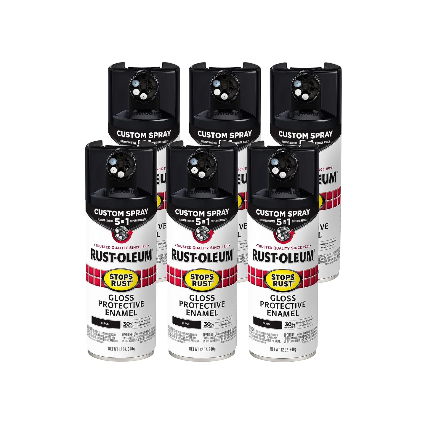Rust-Oleum 376892 Stops Rust Custom Spray 5-in-1 Spray Paint, 12 oz, Gloss Leather Brown