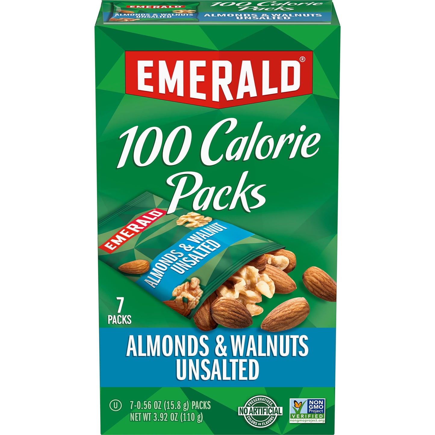 Emerald Nuts Mixed Nuts Variety Pack 18ct (1-Pack) , 100-Calorie Individual Packs , Features Dry Roasted Almonds, Natural Almonds & Walnuts, and Roasted & Salted Cashews