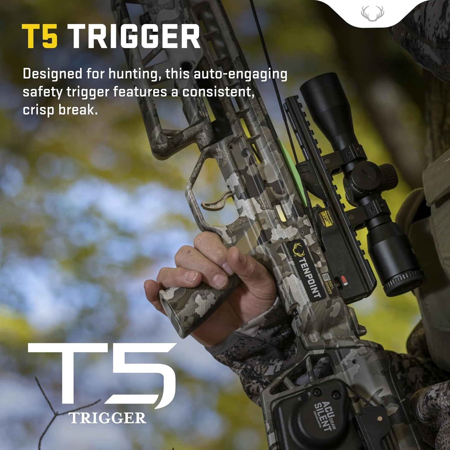 TenPoint Titan 400 Compact Profile Crossbow with T5 Trigger, Bow Hook, ACUdraw Silent, and Pro-View 400 Scope for Down-Range Accuracy (Vektra)