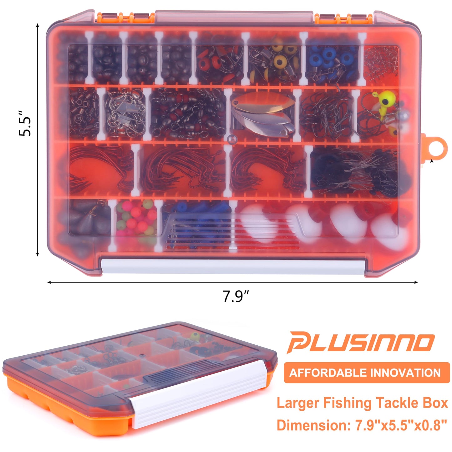 PLUSINNO Fishing Lures Baits Tackle Including Crankbaits, Spinnerbaits, Plastic Worms, Jigs, Topwater Lures, Tackle Box and More Fishing Gear Lures Kit Set, 102/302Pcs Fishing Lure Tackle