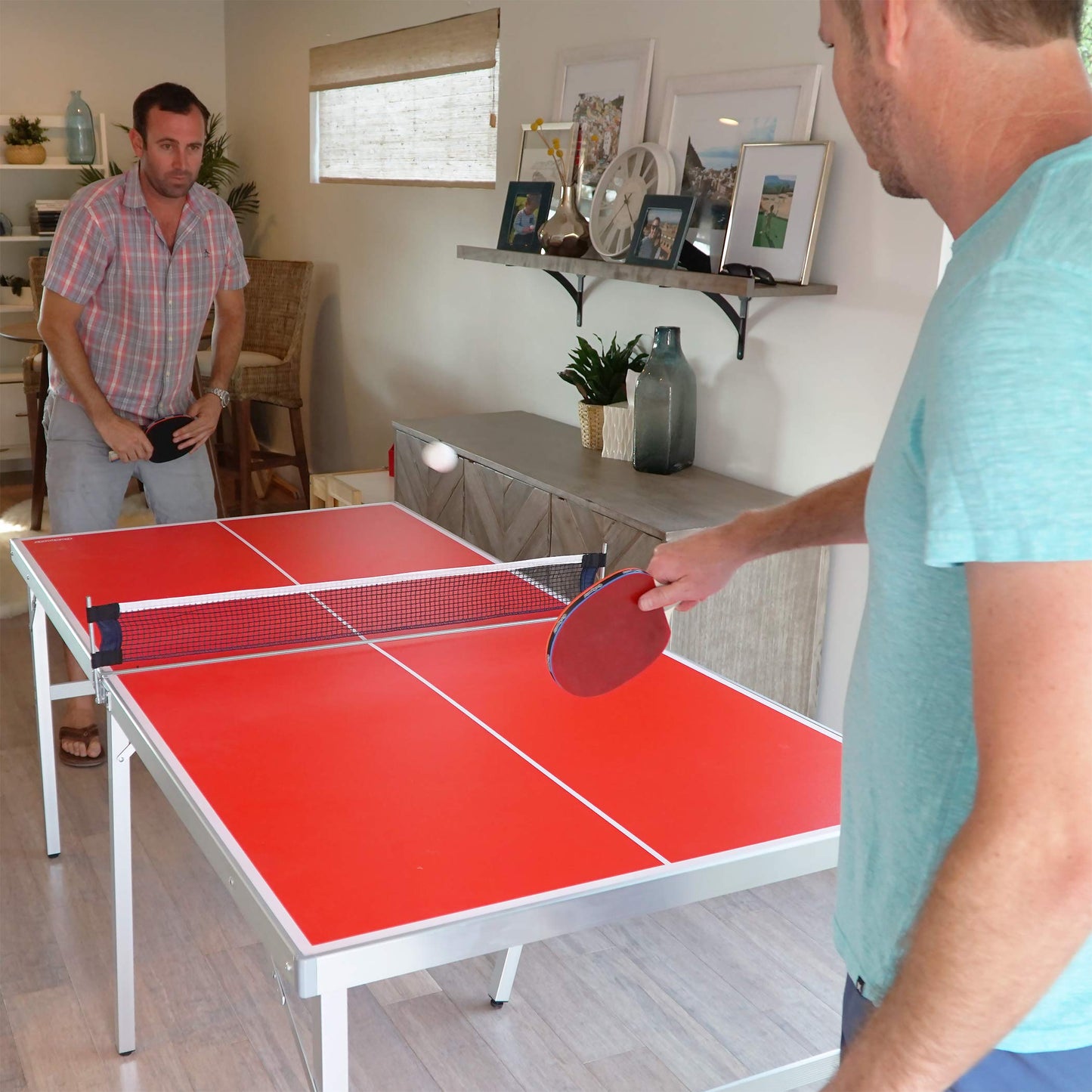 GoSports 6 ft x 3 ft Mid-size Table Tennis Game Set - Indoor / Outdoor Portable Game with Net, 2 Paddles and 4 Balls