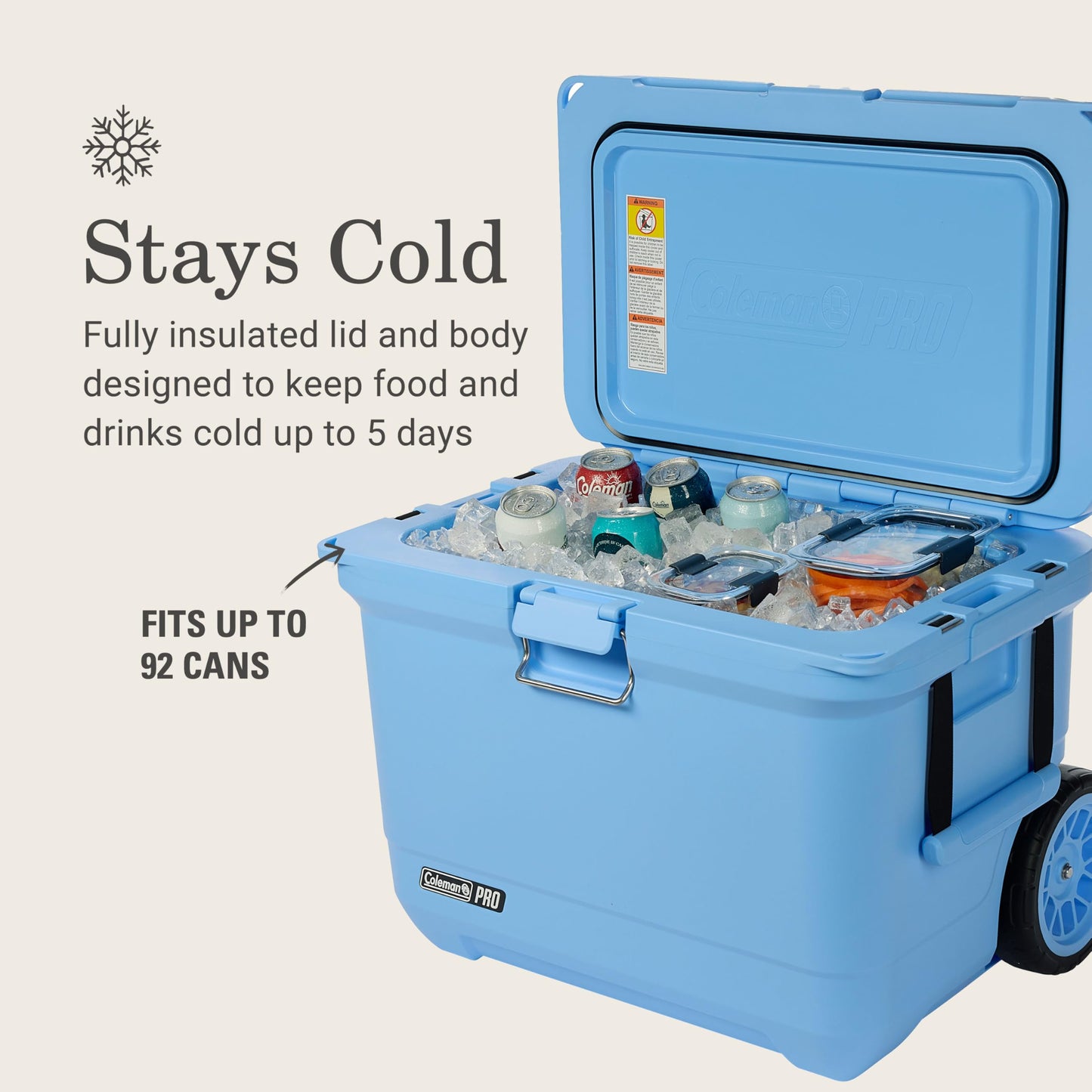 Coleman Pro 25qt Ultra-Light Premium Hard Cooler, Extra-Thick Insulation Keeps Ice up to 3 Days, 36-Can Capacity