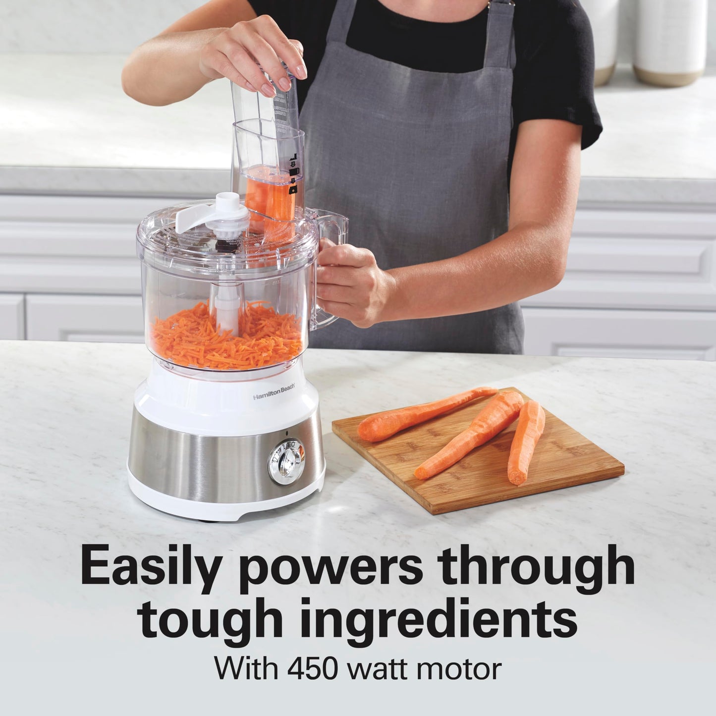 Hamilton Beach Food Processor & Vegetable Chopper for Slicing, Shredding, Mincing, and Puree, 10 Cups + Easy Clean Bowl Scraper, Black and Stainless Steel (70730)