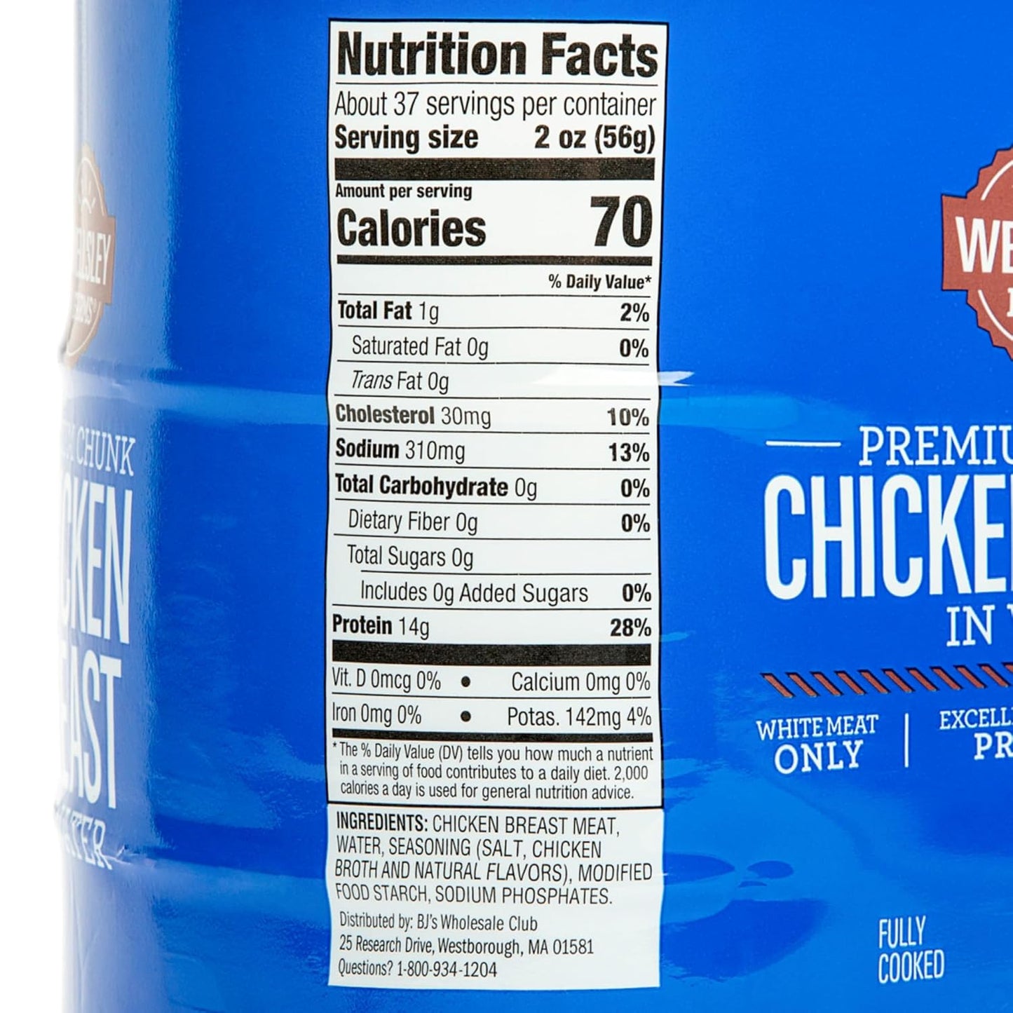 Wellsley Farms White Premium Chunk Chicken Breast in Water, 12.5 Ounce, 6 Count