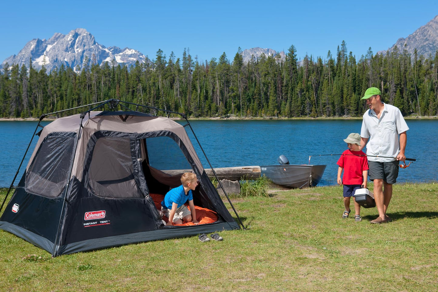 Coleman Instant Tent with 1-Minute Setup, 10-Person Tent with Pre-Attached Poles, Air Vent, & Carry Bag