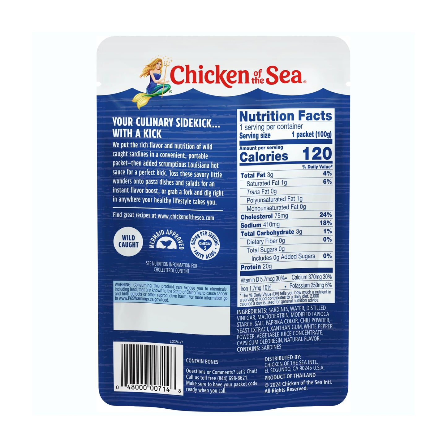 Chicken of the Sea Sardines in Olive Oil, 3.75 oz. Cans (Pack of 18), Wild Caught Canned Sardines, Packaging May Vary