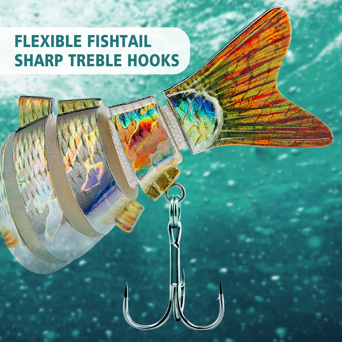 Bass Fishing Lure for Freshwater and Saltwater Lifelike Fishing Lures Multi Jointed Swimbait for Bass Trout Crappie Walleye Pike Fishing Gifts for Men