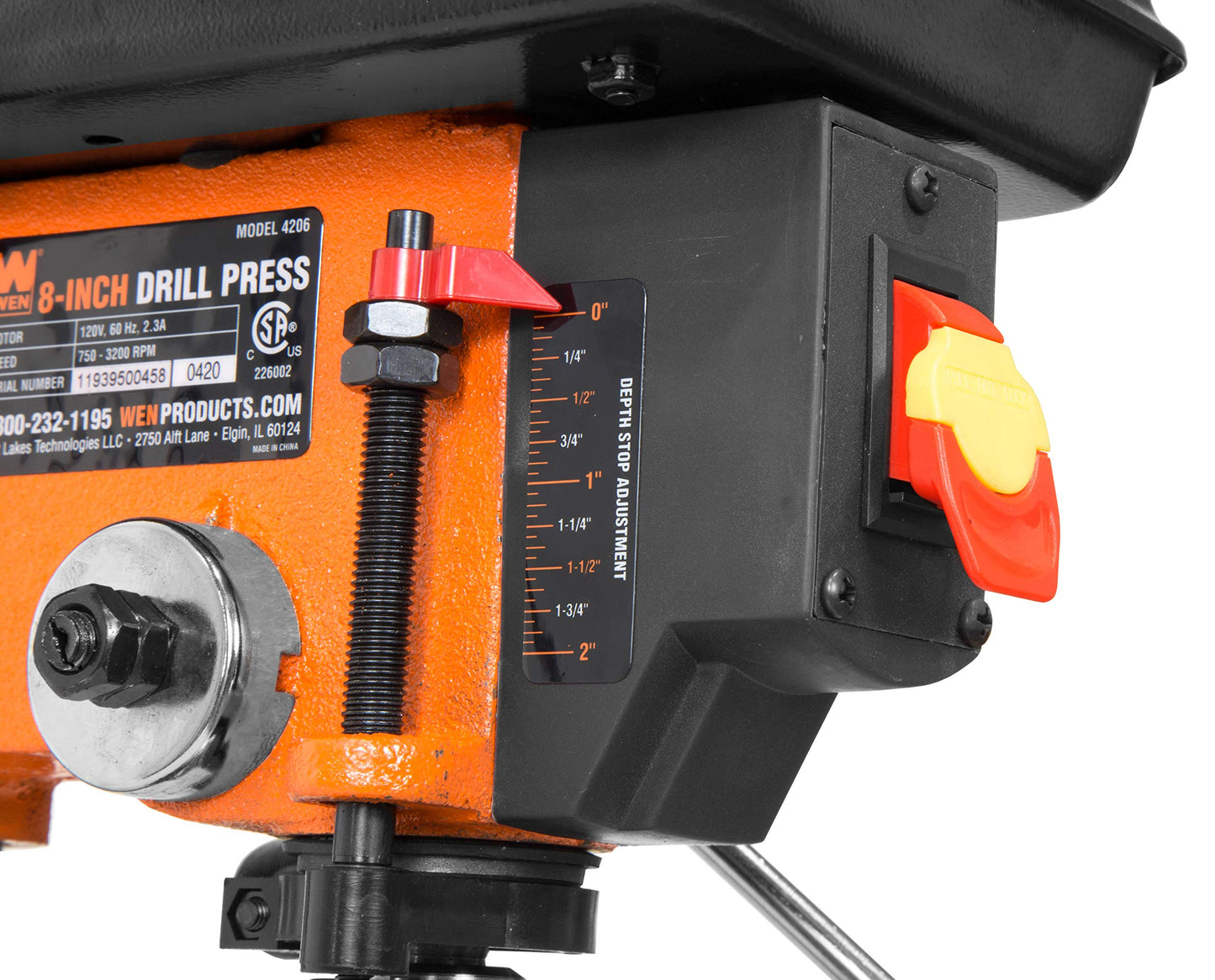 WEN 4206T 2.3-Amp 8-Inch 5-Speed Cast Iron Benchtop Drill Press,Black,Orange & 9-Inch Band Saw, 2.8-Amp Benchtop (BA3959)