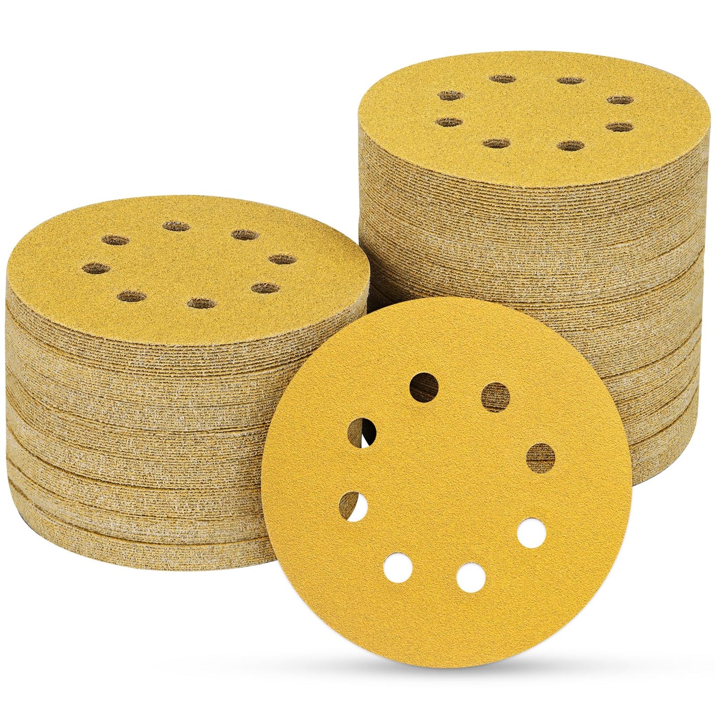 100 PCS 5 Inch Sanding Discs 120 Grit, Round Hook and Loop Sandpaper for Random Orbital Sander