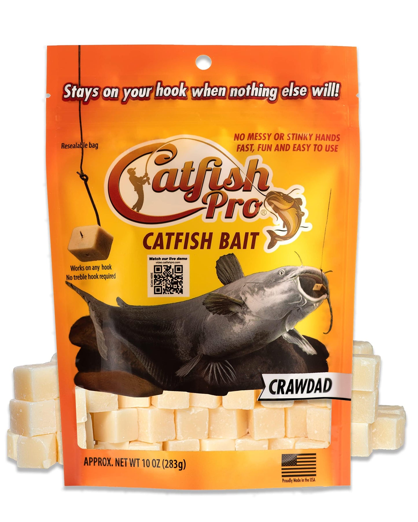 Catfish Pro Catfish Bait - 10oz Bag with 80pcs | Irresistible Scent for Catfish | Mess-Free, Stays On Your Hook When Nothing Else Will | Great for Rod, Reel, Trotline, Jugs & Yoyos Fishing