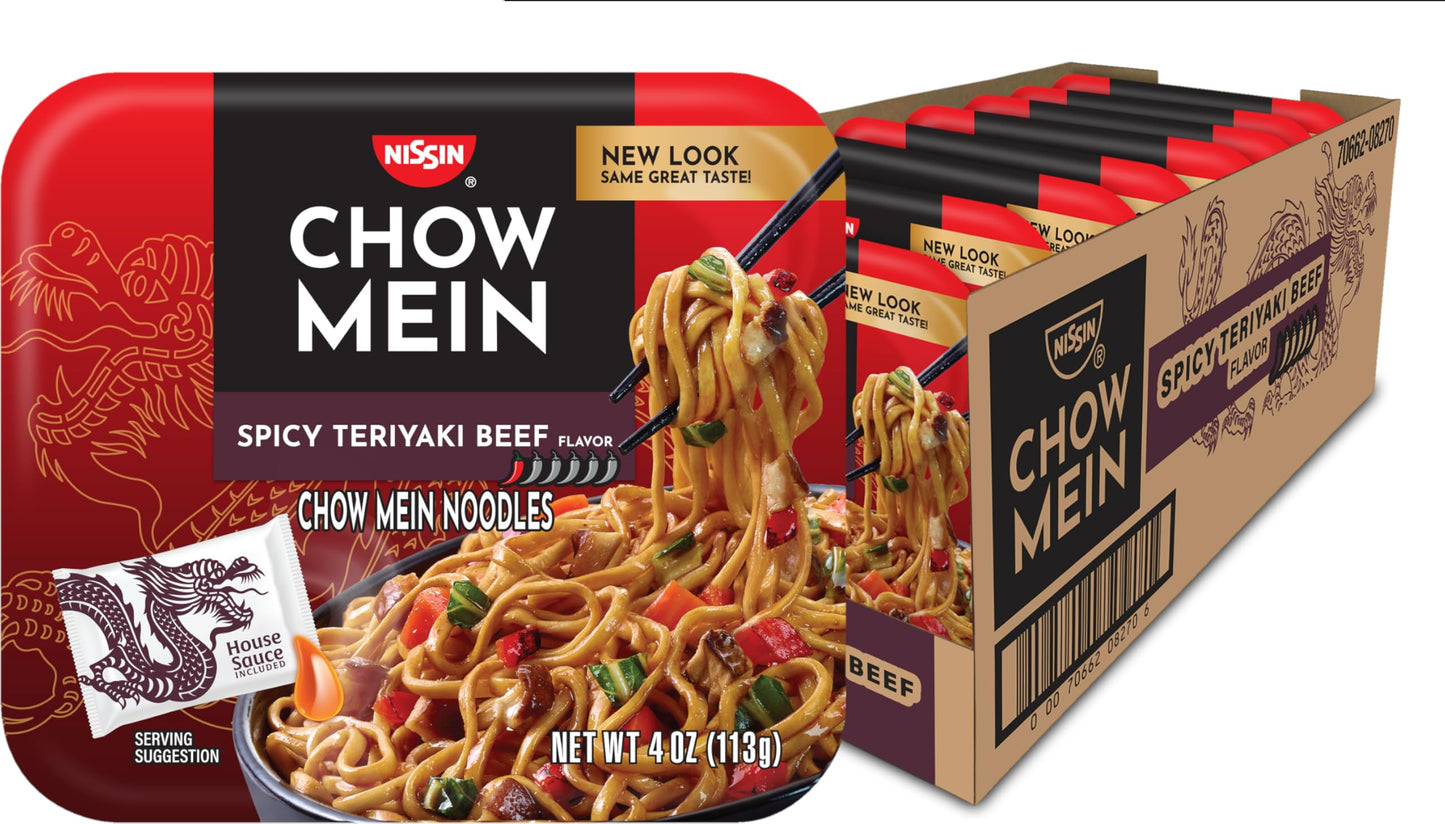 Nissin Cup Noodles Soup, Beef Flavor, Microwaveable Paper Cups, Instant Ramen, 2.25 Ounce (Pack of 12)