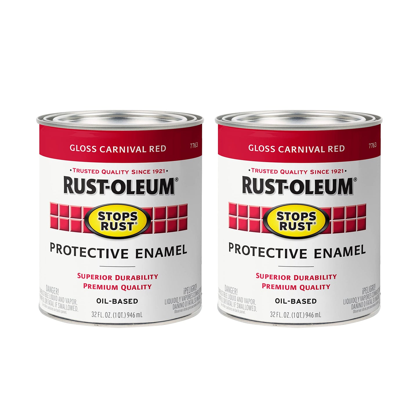 Rust-Oleum 7779502 Stops Rust Brush On Paint, Quart, Gloss Black, 32 Fl Oz (Pack of 1)