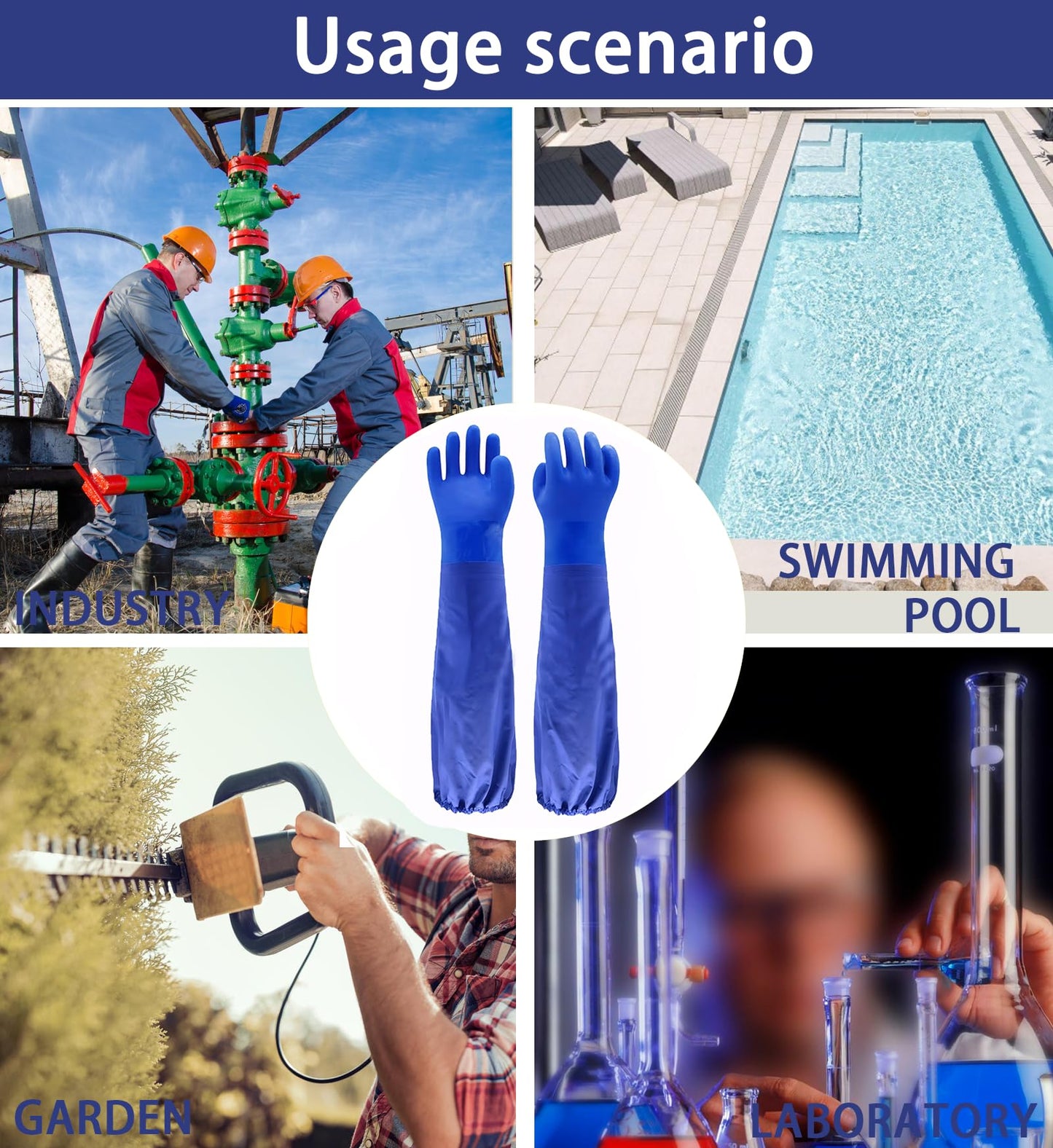 LIICHAAO Long waterproof fishing gloves,Cleaning Poison ivy gloves,Aquarium pool,Long elbow Resistant Abrasion
