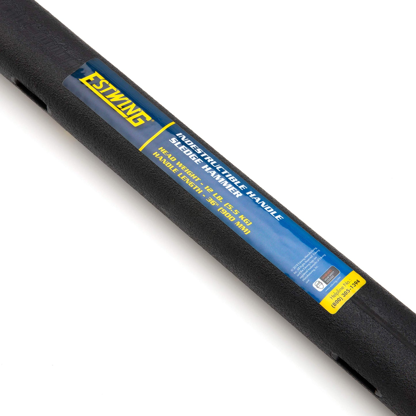 Estwing 16-Pound Hard Face Sledge Hammer for Demolition/Stake Driving, 50-55 HRC, 36-Inch Fiberglass Handle, Overstrike Protection, Textured Grip
