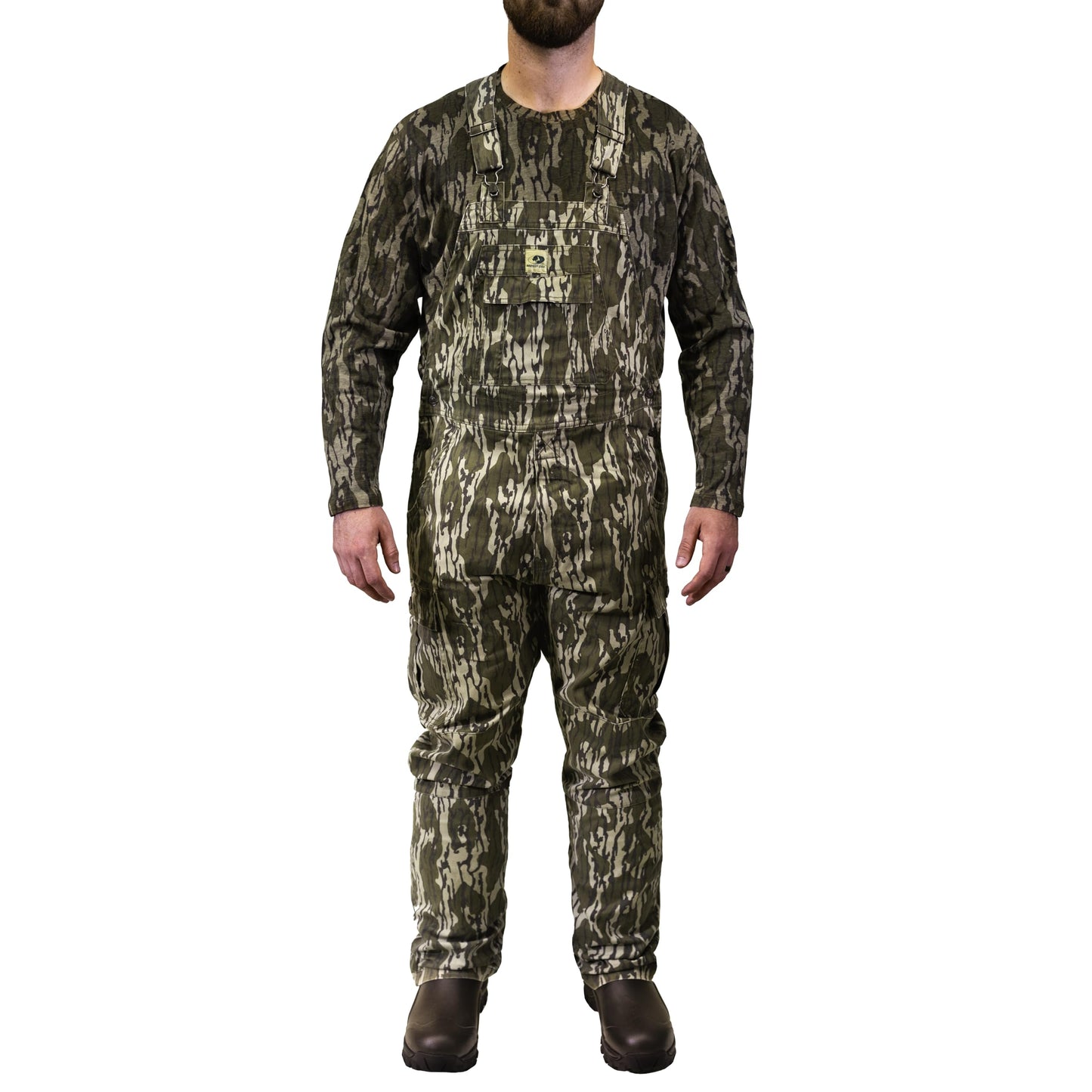 Mossy Oak Cotton Mill 2.0 Camo Hunting Bibs, Uninsulated Camo Overalls for Men