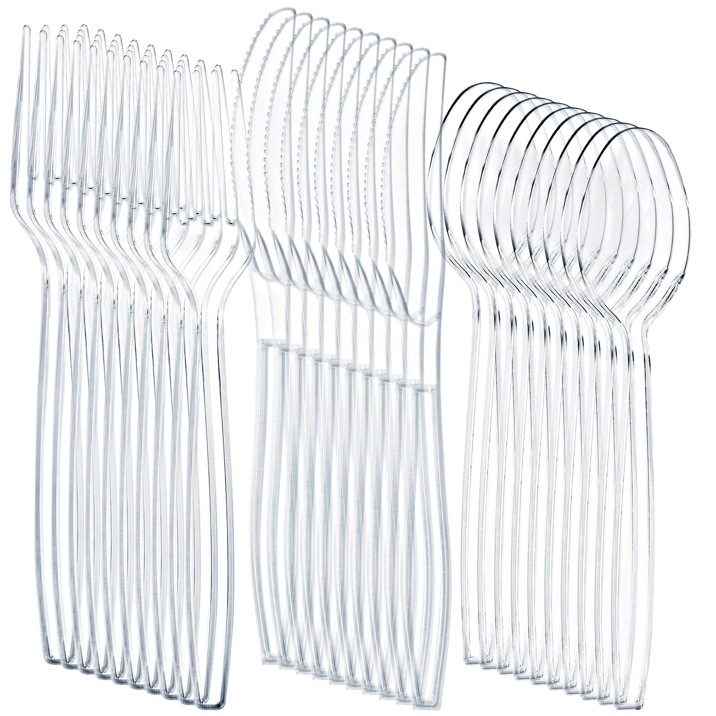 Liacere 360PCS Clear Plastic Knives Disposable - Heavy DutyBPA-Free - Heat Resistant, Solid and Durable Disposable Knives Bulk, Premium Plastic Knives Heavy Duty for Party Supply