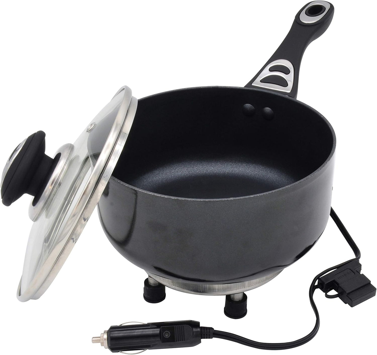 Roadpro RPSP225NS 12-Volt Portable Saucepan with Non-Stick Surface,Black