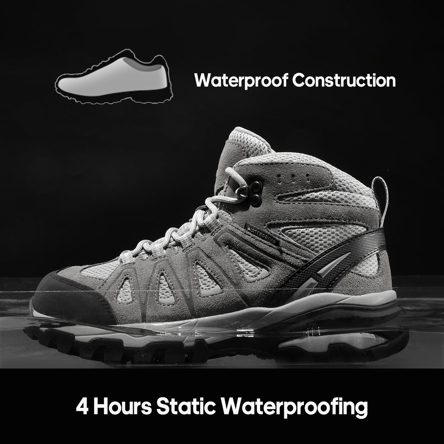 NORTIV 8 Women's Waterproof Hiking Boots Outdoor Trekking Camping Trail Hiking Boot