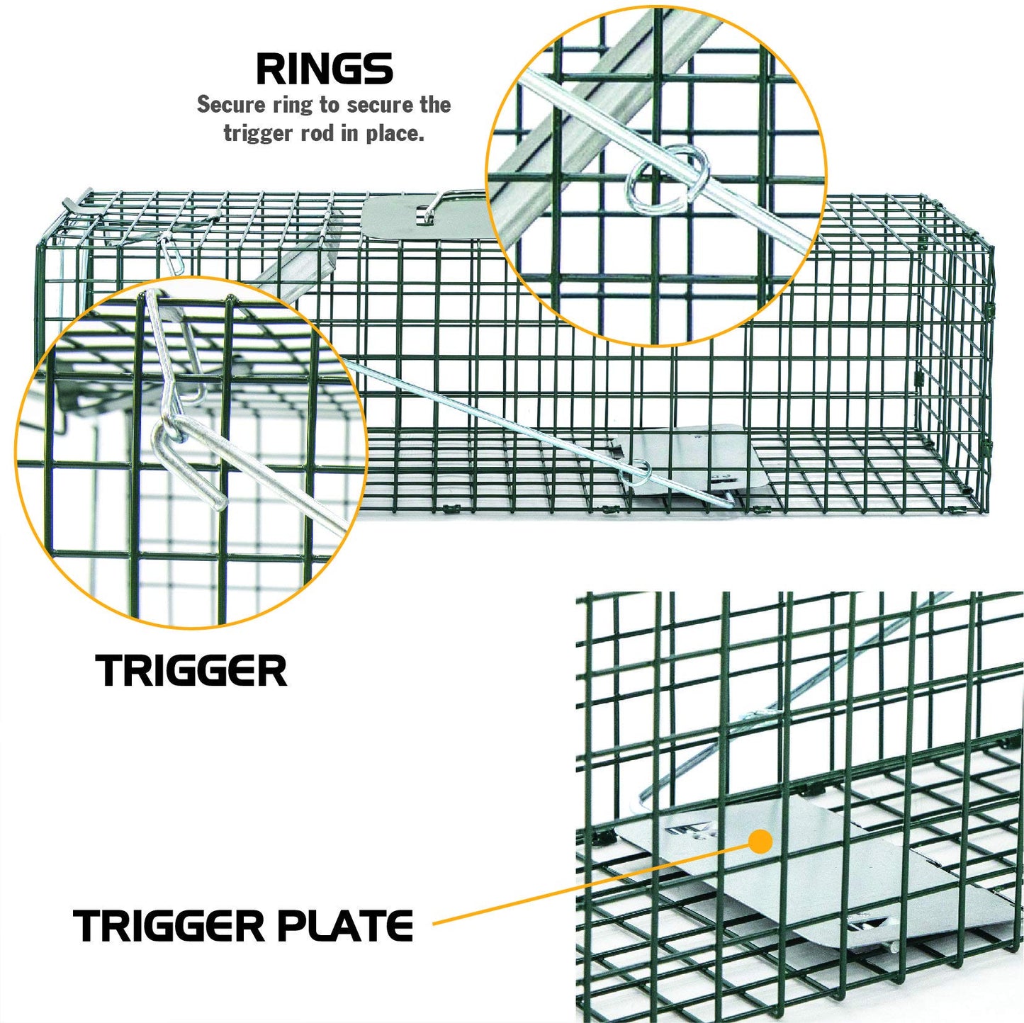 HOMESTEAD Heavy Duty Live Trap - Professional Style One-Door Live Animal Traps for Rabbit, Squirrel, Possum, Skunk, Kitten, Mink Small
