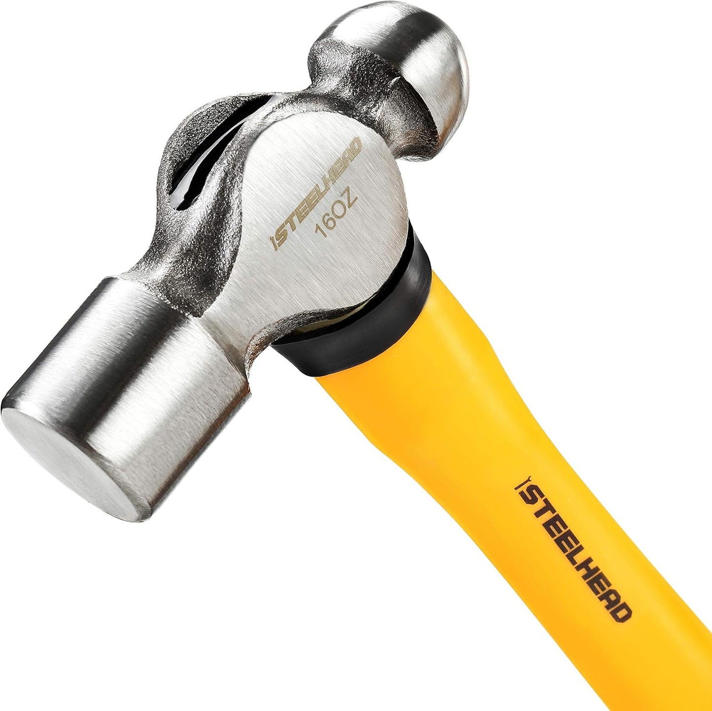 STEELHEAD 5-Piece Fiberglass Handle Hammer & Mallet Set - 16oz Ball-Peen, 32oz Ball-Pein, 32oz Rubber Mallet, 3lb Sledge, 3lb Cross-Pain - Metal Working, USA-Based Support