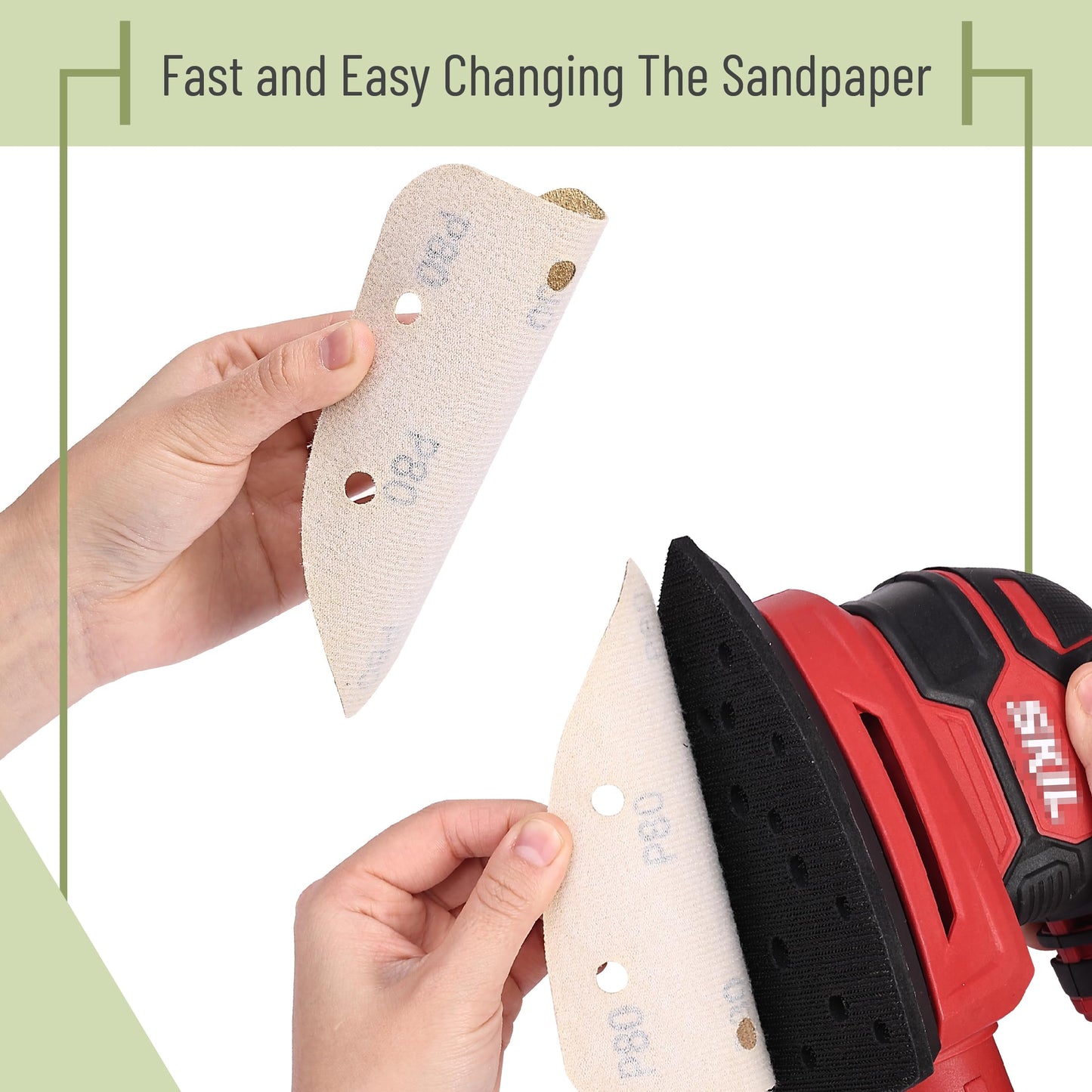 Bates- Mouse Detail Sander Sanding Pads, 30 pcs, 40/80/120/180/240 Grits, Palm Sander Sandpaper