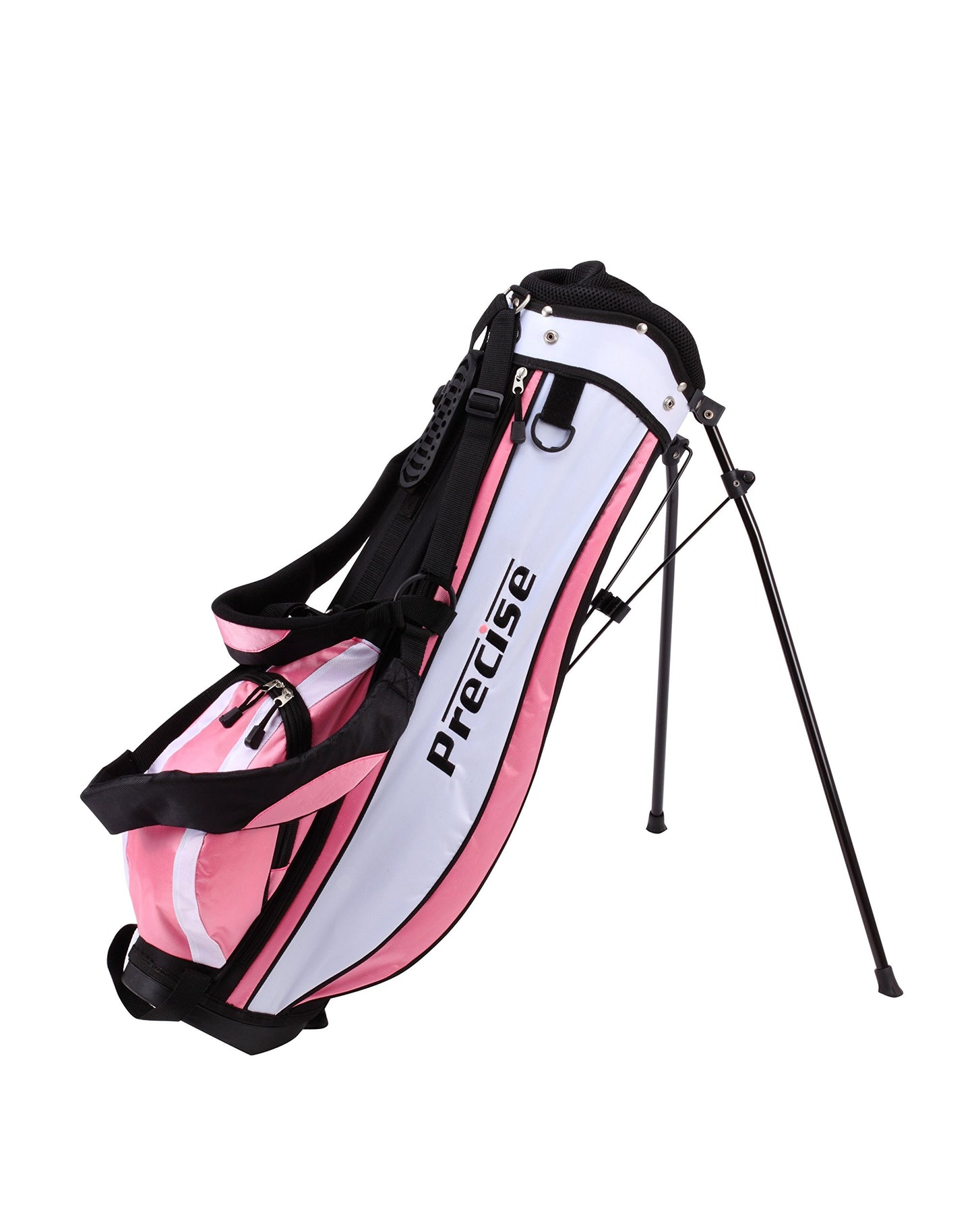 Distinctive Girls Pink Junior Golf Club Set for Age 9 to 12 ( Height 4'4" to 5' ), Left Handed Only, Set Includes: Driver, Hybrid Wood, 2 Irons, Putter, Bonus Stand Bag & 2 Headcovers