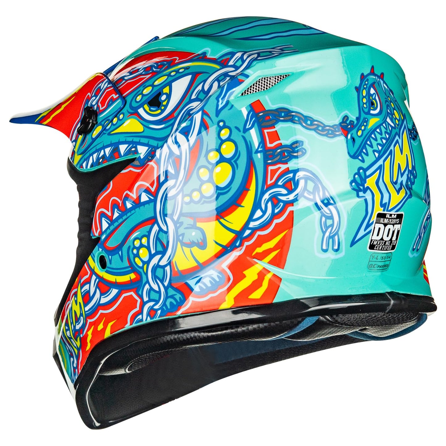 ILM Adult Dirt Bike Helmets Motocross ATV Dirtbike BMX MX Offroad Full Face Motorcycle Helmet, DOT Approved Model 128S (Matte Black, Adult-Medium)