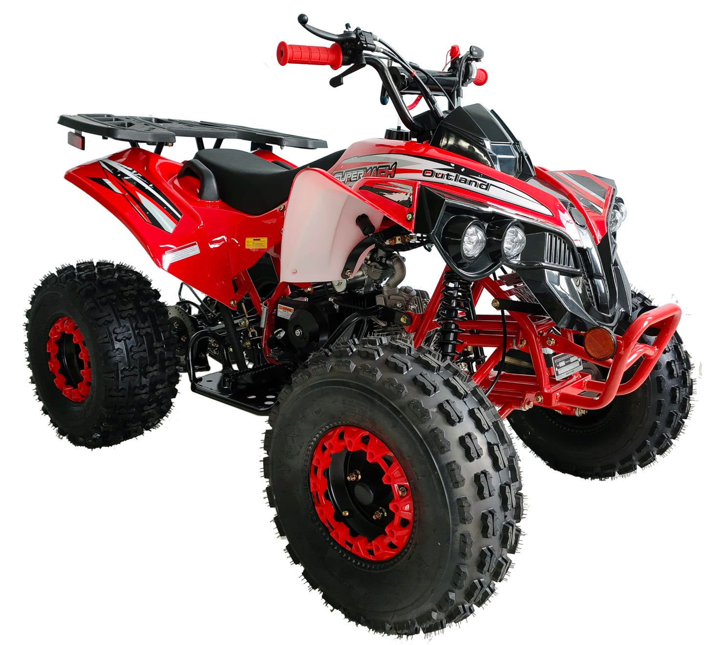 HHH ATV 125cc Vitacci ATV Quad Youth Utility Style ATV 125cc ATV Fully Automatic with Reverse Gas ATV 4 Wheeler ATVs Quads Big 19/18 inch Tires (Orange)