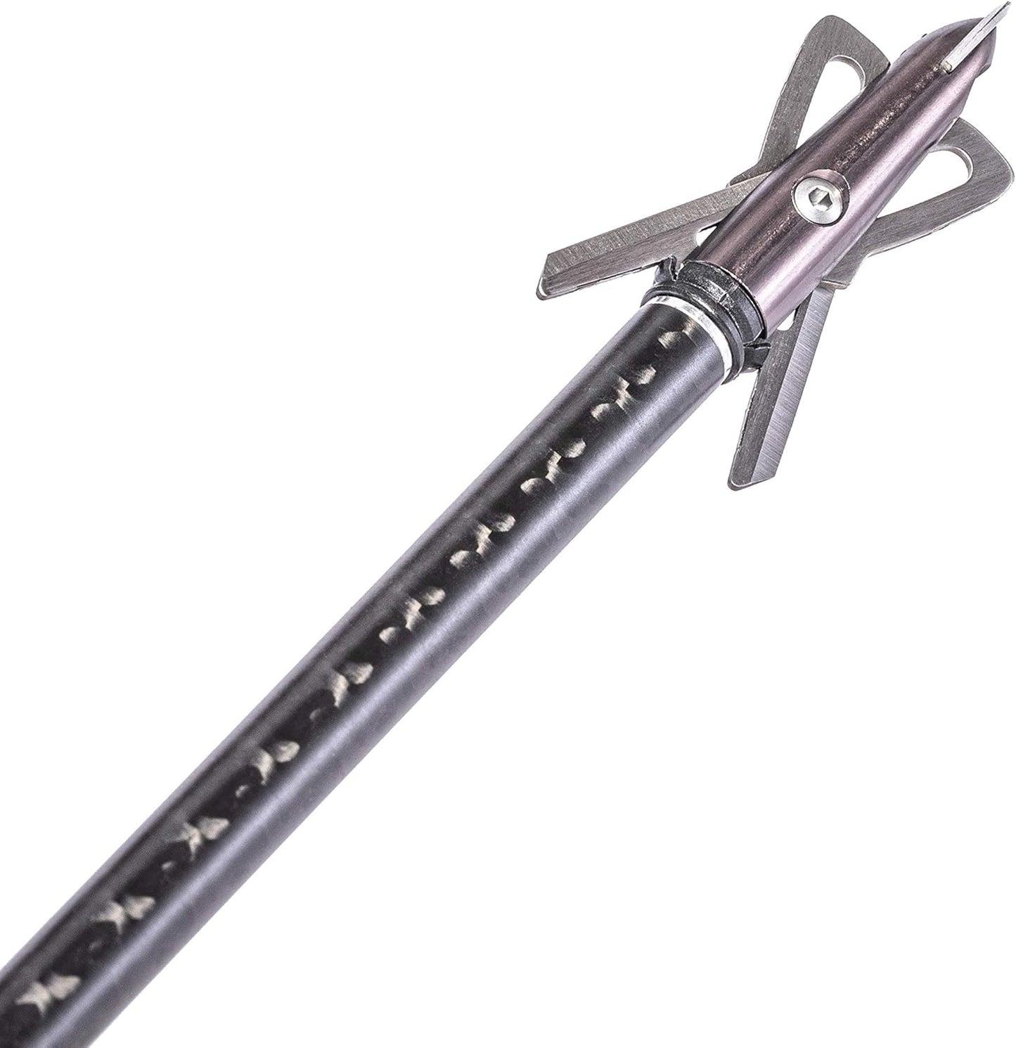 Rage 2 Blade Broadhead, 100 Grain with Shock Collar Technology - 3 Pack, Silver-Stainless Steel