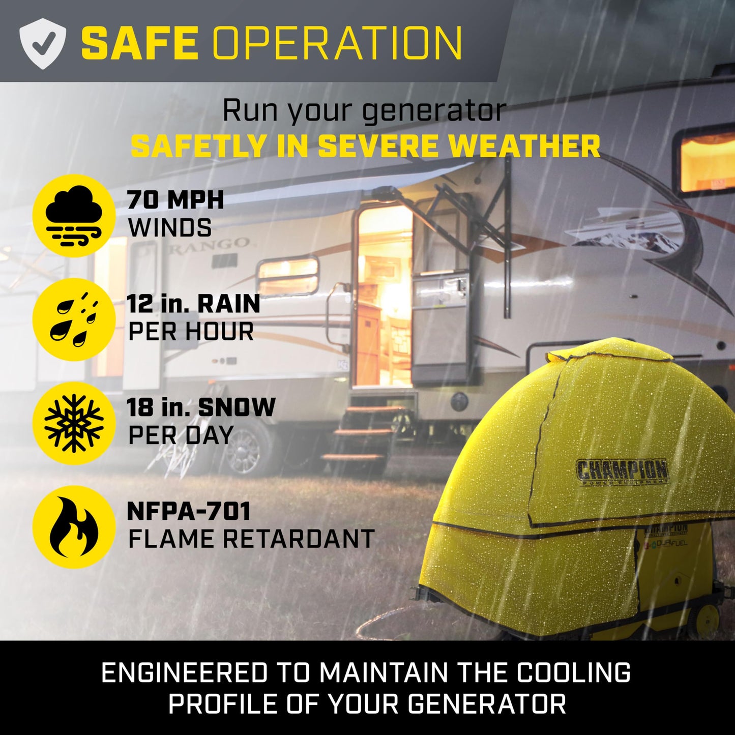 Champion Power Equipment 100376 Storm Shield Severe Weather Portable Generator Cover by GenTent for 4000 to 12,500-Starting Watt Generators