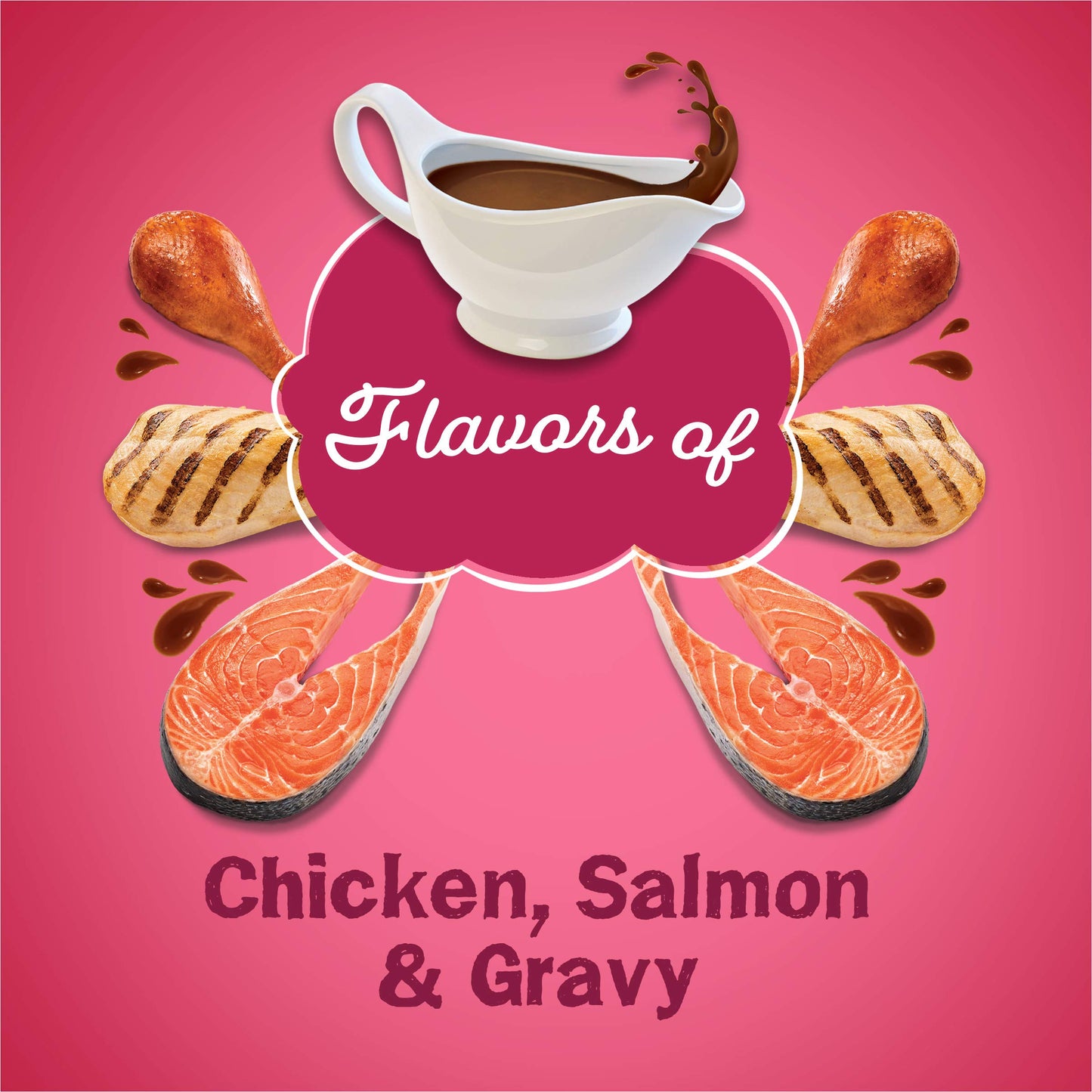 Purina Friskies Dry Cat Food Gravy Swirl'd With Flavors of Chicken, Salmon and Gravy - 22 lb. Bag