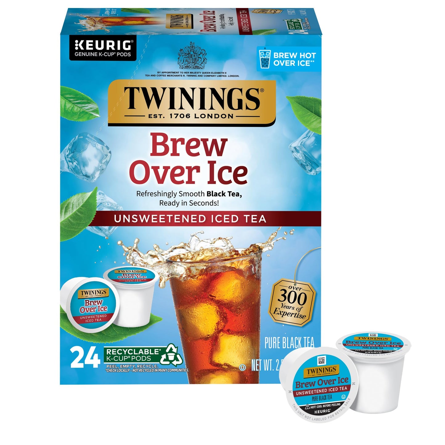 Twinings English Breakfast Black Tea K-Cup Pods for Keurig, 24 Count (Pack of 1), Smooth, Flavourful, Robust, Caffeinated, Enjoy Hot or Iced