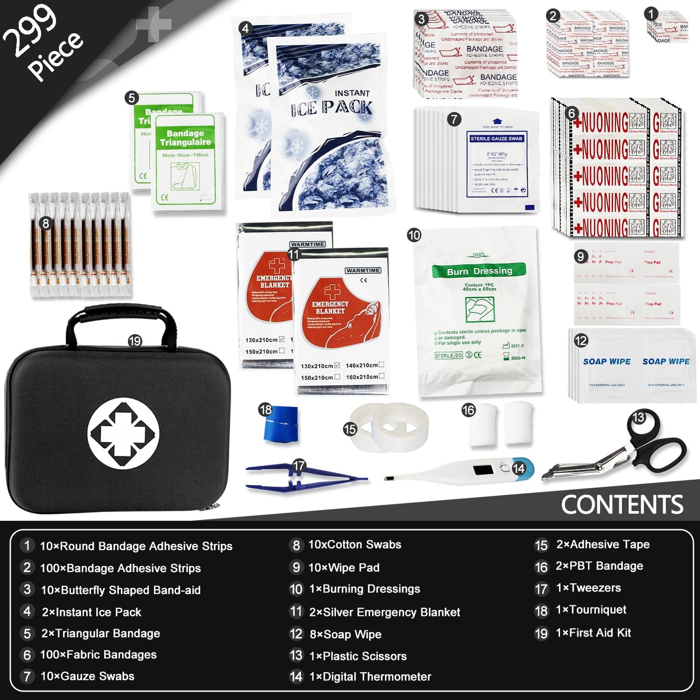 276PCS First Aid Kit Home Car Camping Hiking Emergency Supplies Small Compact Lovely Bag for School Outdoor, Basic Outdoor Essentials Survival Kit for Travel AMORNING