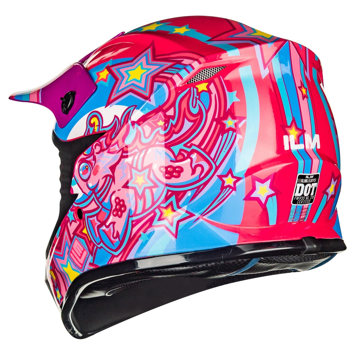 ILM Adult Dirt Bike Helmets Motocross ATV Dirtbike BMX MX Offroad Full Face Motorcycle Helmet, DOT Approved Model 128S (Matte Black, Adult-Medium)
