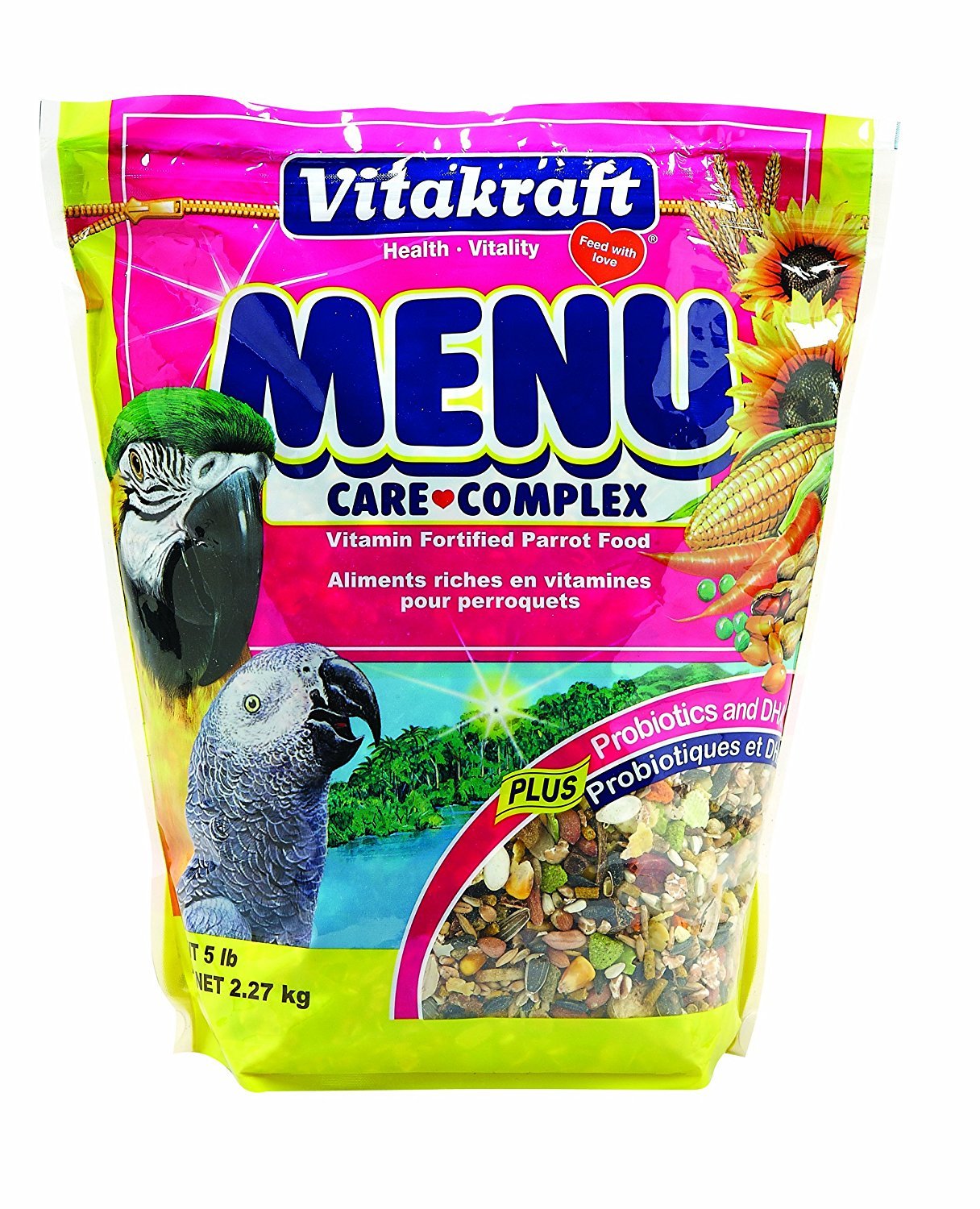Vitakraft Menu Premium Parrot Food - Vitamin-Fortified - Macaw, Amazon, Conure, and Parrot Food for Large Birds 5 Pound (Pack of 1)