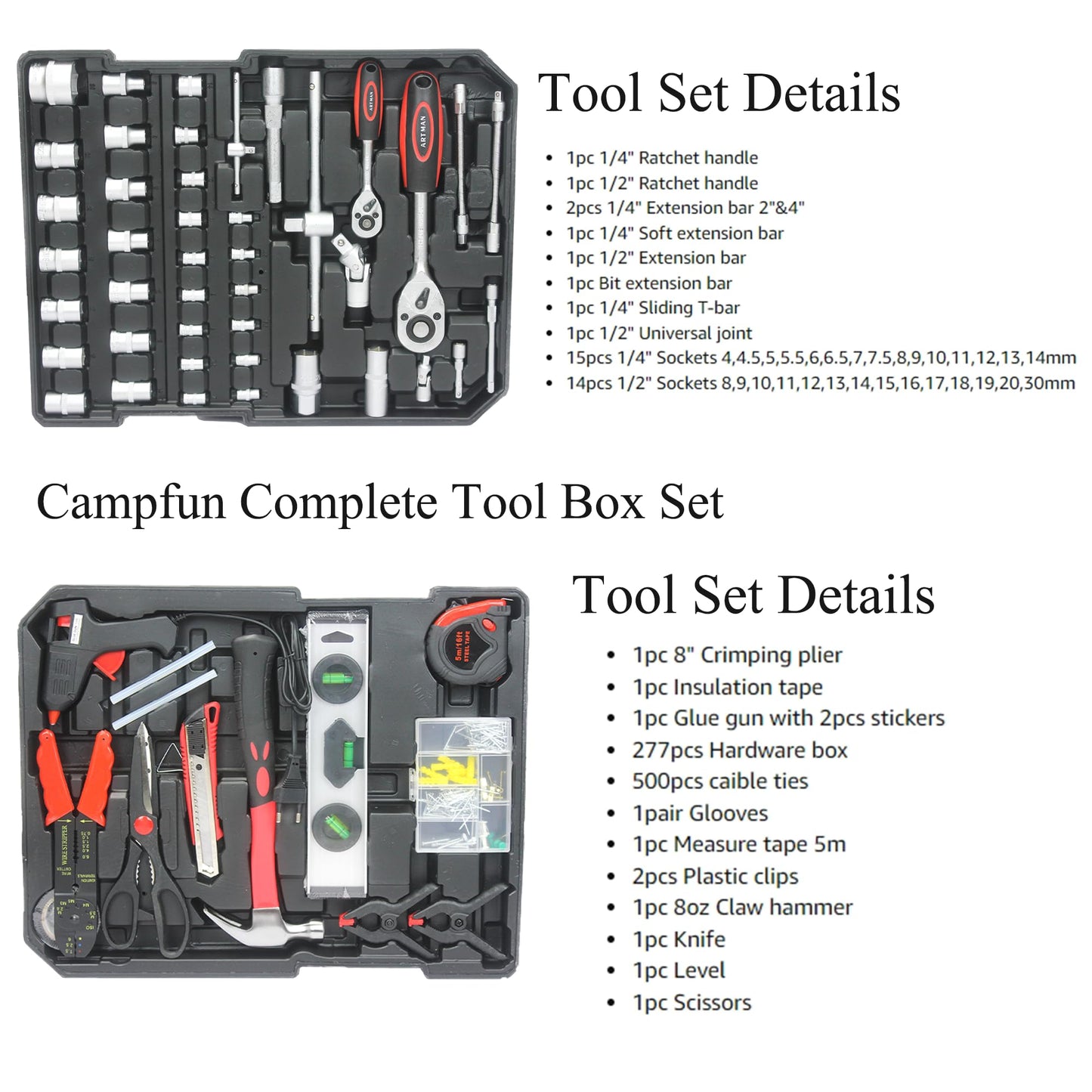 899PCS Tool Set, Household Tool Kit with Rolling Tool Box, Complete Tool Box Set Hand Tool Set with Tool Box, Mechanic Tool Set Rolling Tool Set for Home/Auto Repair Tool Set, Black