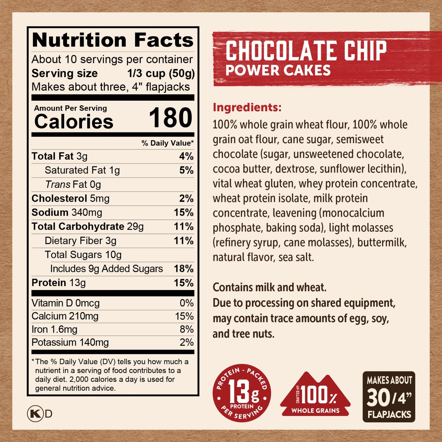 Kodiak Cakes Protein Pancake Power Cakes, Flapjack and Waffle Baking Mix, Buttermilk, 20 Oz, (Pack of 6)